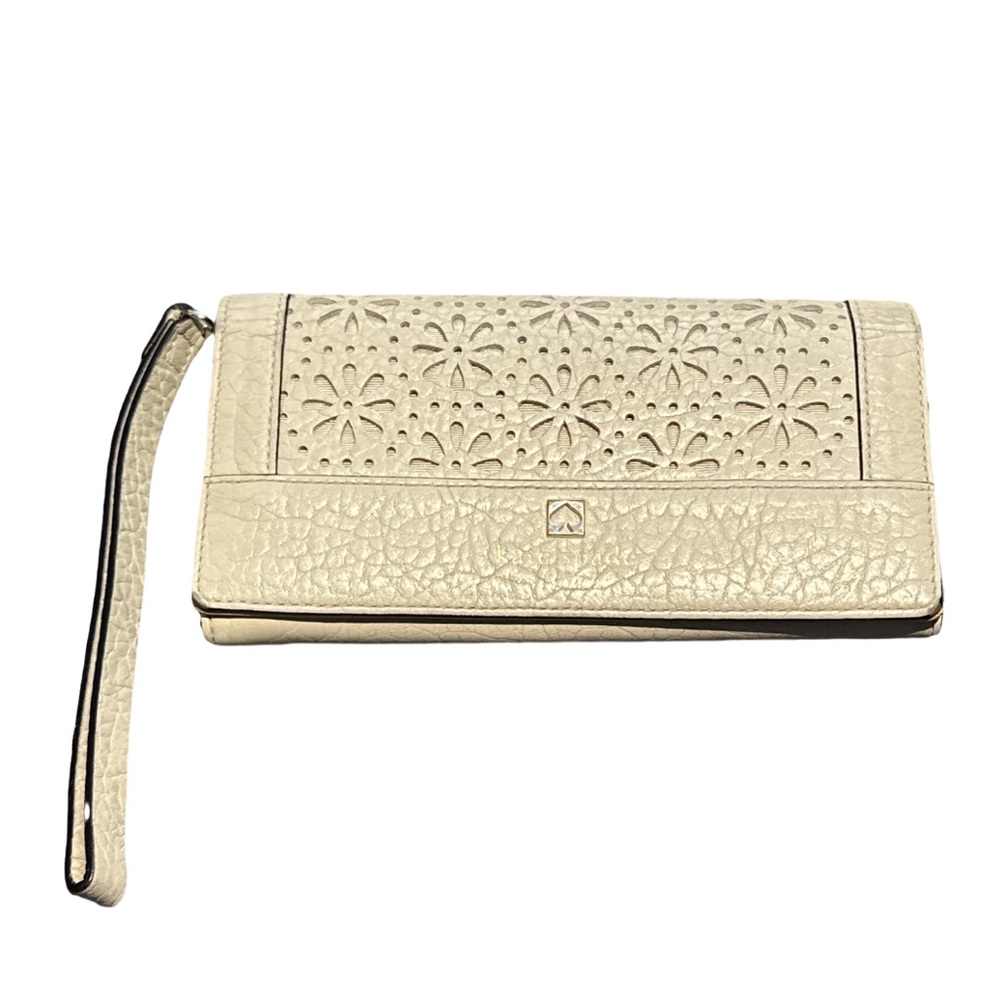 KATE SPADE women's leather romy perri lane daisy bubble cut wallet in cremadevie